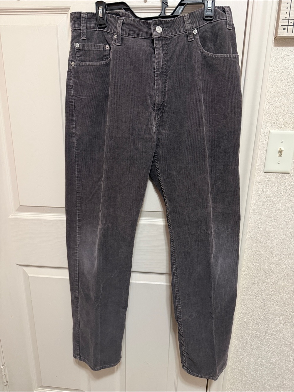 Vintage Levi's 505 Corduroy Pants 36x32 Charcoal Brown Regular Fit Straight Leg